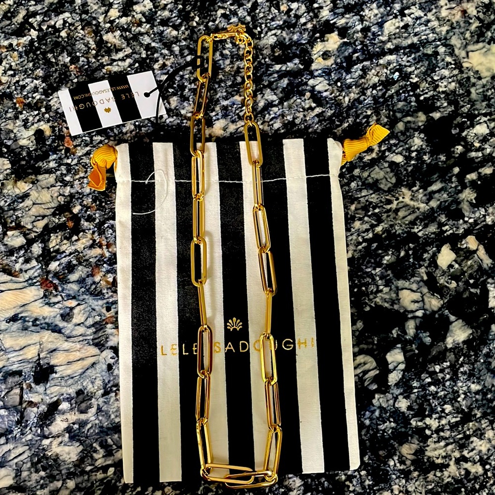 Lele sadoughi paper clip chain collar necklace